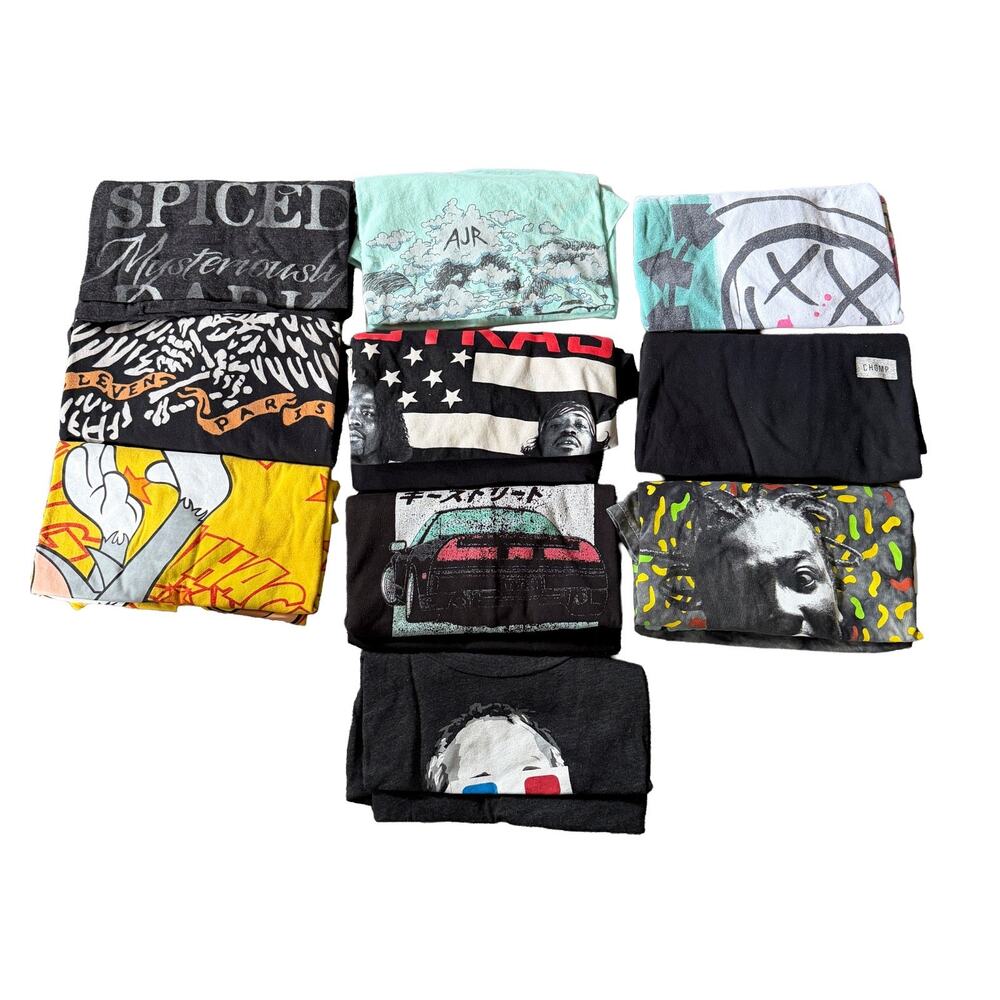 Lot of 10 Y2K Mens Clothing Various Bulk Wholesale Reseller Bundle T Shirts sz M